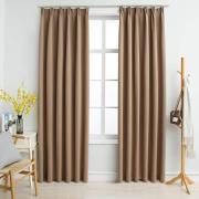 vidaXL Mörkläggningsgardiner med krokar 2 st taupe 140x225 cm