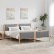 vidaXL Sängram Brun och ljusgrå 180 x 200 cm Massiv furu