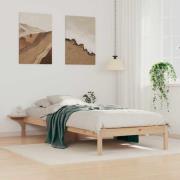 vidaXL Sängram med sidobord Naturfärg 90 x 220 cm Massiv furu
