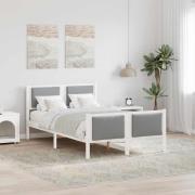 vidaXL Sängram med huvudgavel Ljusgrå 120 x 200 cm tyg