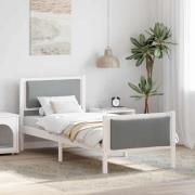 vidaXL Sängram med huvudgavel Ljusgrå 80 x 200 cm tyg