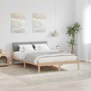 vidaXL Sängram Brun och ljusgrå 140 x 200 cm Massiv furu