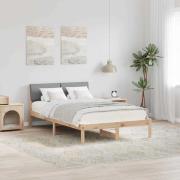 vidaXL Sängram Brun och ljusgrå 120 x 200 cm Massiv furu