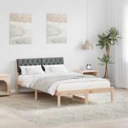 vidaXL Sängram brun och mörkgrå 120 x 200 cm Massiv furu
