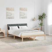 vidaXL Sängram brun och mörkgrå 135 x 190 cm Massiv furu