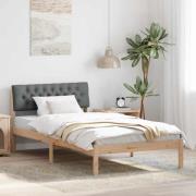 vidaXL Sängram brun och mörkgrå 100 x 200 cm Massiv furu