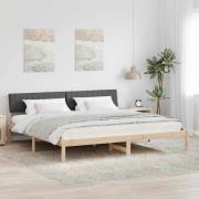 vidaXL Sängram brun och mörkgrå 150 x 200 cm Massiv furu