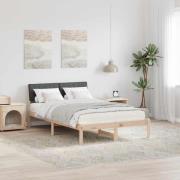 vidaXL Sängram brun och mörkgrå 120 x 200 cm Massiv furu