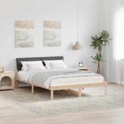 vidaXL Sängram brun och mörkgrå 140 x 190 cm Massiv furu