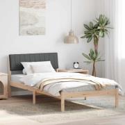 vidaXL Sängram brun och mörkgrå 100 x 200 cm Massiv furu
