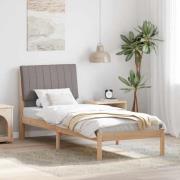 vidaXL Sängram med huvudgavel Brun 75 x 190 cm Massiv furu