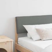 vidaXL Klädd sänggavel Mörkgrå 200 cm Massiv furu