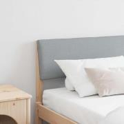 vidaXL Klädd sänggavel Ljusgrå 180 cm Massiv furu