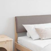 vidaXL Klädd sänggavel Taupe 180 cm Massiv furu