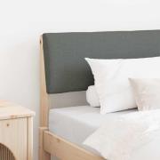 vidaXL Klädd sänggavel Mörkgrå 90 cm Massiv furu