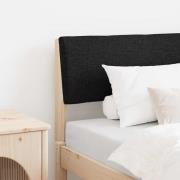 vidaXL Klädd sänggavel Svart 80 cm Massiv furu