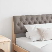 vidaXL Klädd sänggavel Taupe 180 cm Massiv furu