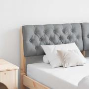 vidaXL Klädd sänggavel Ljusgrå 150 cm Massiv furu