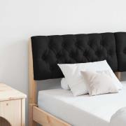 vidaXL Klädd sänggavel Svart 140 cm Massiv furu