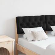 vidaXL Klädd sänggavel Svart 120 cm Massiv furu
