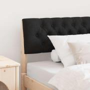 vidaXL Klädd sänggavel Svart 100 cm Massiv furu