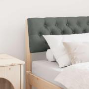vidaXL Klädd sänggavel Mörkgrå 75 cm Massiv furu