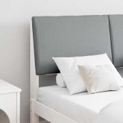 vidaXL Klädd sänggavel Ljusgrå 160 cm Massiv furu