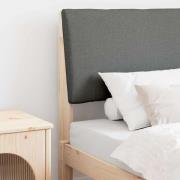 vidaXL Klädd sänggavel Mörkgrå 75 cm Massiv furu