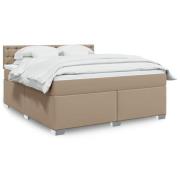 vidaXL Ramsäng med bäddmadrass cappuccino 180x200 cm konstläder