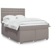 vidaXL Ramsäng med madrass taupe 140x190 cm tyg