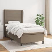 vidaXL Ramsäng med madrass taupe 90x200 cm tyg