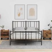 vidaXL Nattduksbord 2 pcs Gammalt trä och svart 40 x 35 x 47,5 cm