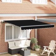 vidaXL Utfällbar markis Svart 300 x 250 cm tyg