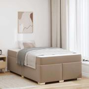 vidaXL Sängram med madrass Cappuccino 120 x 200 cm tyg