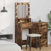 vidaXL Sminkbord med hylla Rökt ek 50 x 41 x 135 cm Konstruerat trä