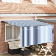 vidaXL Utfällbar markis Blå och antracit 350 x 250 cm