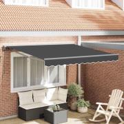 vidaXL Utfällbar markis Antracit 350x250 cm tyg