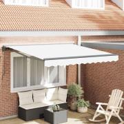 vidaXL Utfällbar markis Vit 350x250 cm tyg