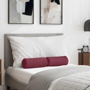 vidaXL Bolsterkuddar 2 pcs Vinröd Ø 15 x 40 cm tyg