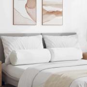 vidaXL Bolsterkuddar 2 pcs Vit Ø 25 x 70 cm tyg