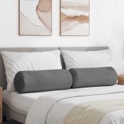 vidaXL Bolsterkuddar 2 pcs Mörkgrå Ø 25 x 70 cm Mikrofiber Tyg