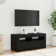 vidaXL TV-skåp med LED -remsljus Svart 90 x 35 x 40 cm Konstruerat trä