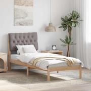 vidaXL Sängram med Klädd Huvudgavel Brun 80 x 200 cm Massiv furu