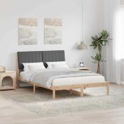 vidaXL Sängram med huvudgavel Brun 135 x 190 cm Massiv furu