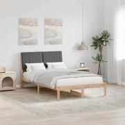 vidaXL Sängram med huvudgavel Brun 120 x 190 cm Massiv furu