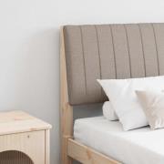 vidaXL Klädd sänggavel Taupe 150 cm Massiv furu