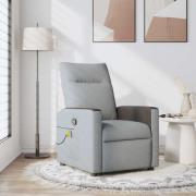 vidaXL Massagefåtölj ljusgrå tyg