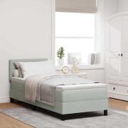 vidaXL LED Box Säng med madrass med led Ljusgrå 80 x 200 cm Sammet