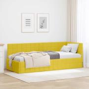 vidaXL Hörn Sängram med huvudgavel Gul 80 cm x 200 cm Sammet