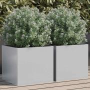 vidaXL Odlingslådor 2 st silver 32x30x29 cm galvaniserat stål